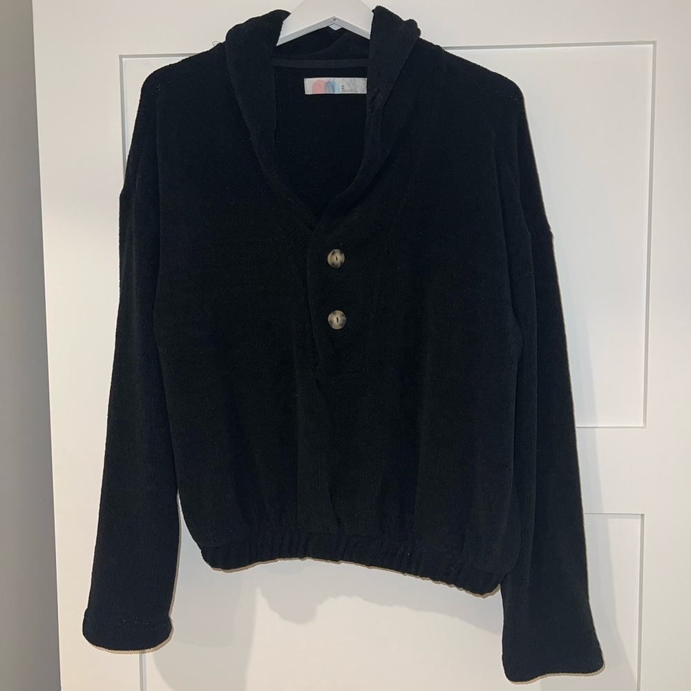 Free People Bino Black Pullover Medium